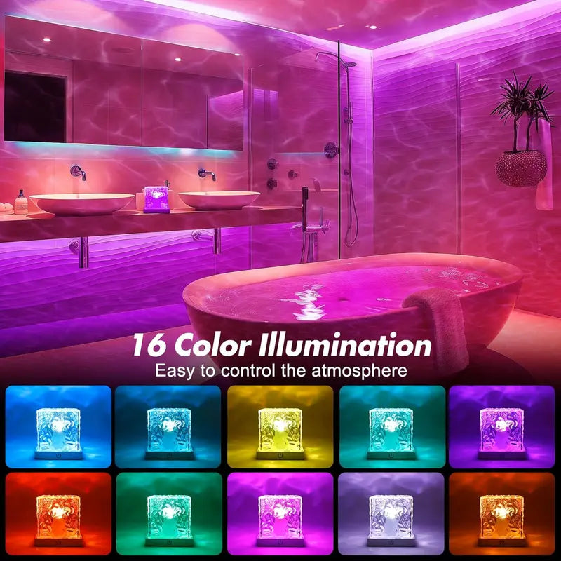 🎉 Holiday Celebration 70% OFF🎉Rechargeable Shower Light No Wiring, 16 Color Changeable Ocean Wave Projector Light,