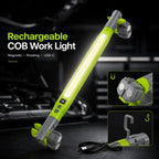 Rechargeable COB Work Light, USB-C Magnetic LED InspectionLight with Hook & Clamp, 360° Rotating Portable GarageMechanic Light for Car Repair