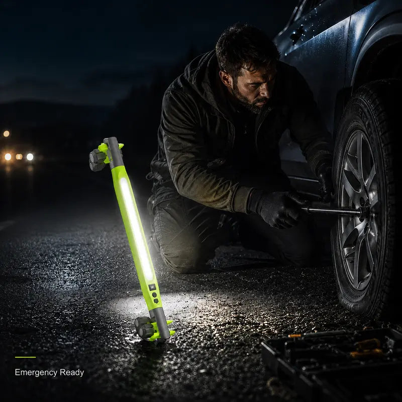 Rechargeable COB Work Light, USB-C Magnetic LED InspectionLight with Hook & Clamp, 360° Rotating Portable GarageMechanic Light for Car Repair