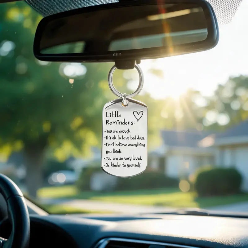 🔥Last Day 70% OFF -🔥Unisex Minimalist Slogan Keychain - Palm-Sized Polyester-Nylon Fabric Daily Carry Keyring