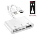 Portable MicroSD Card Reader - Dual Connector USB C & iPhone Connector, USB 3.0 Dual-Slot Memory Reader for iPhone/iPad Cameras, Supports SD/TF, Android Devices Compatible, 2-Way Sync & Tracking Camera Viewer