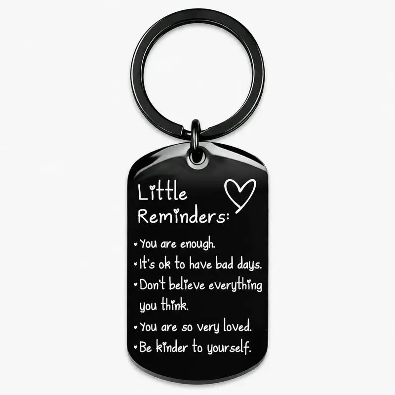 🔥Last Day 70% OFF -🔥Unisex Minimalist Slogan Keychain - Palm-Sized Polyester-Nylon Fabric Daily Carry Keyring