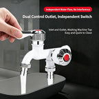 🔥Last Day 50% OFF -🔥Dual Outlet Washing Machine Plastic Faucet, 1 In 2 Out Water Plastic Tap, 3/4 Inch Universal Connector