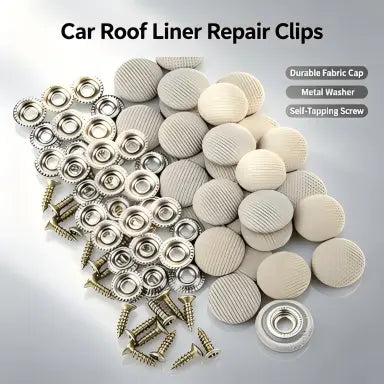 🔥 Holiday Celebration 70% OFF🔥50 Pack Car Roof Headliner Repair Buttons, Fabric Covered Retainer Screws, Auto Ceiling Liner Fixing Snap Fastener Clips