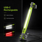 Rechargeable COB Work Light, USB-C Magnetic LED InspectionLight with Hook & Clamp, 360° Rotating Portable GarageMechanic Light for Car Repair