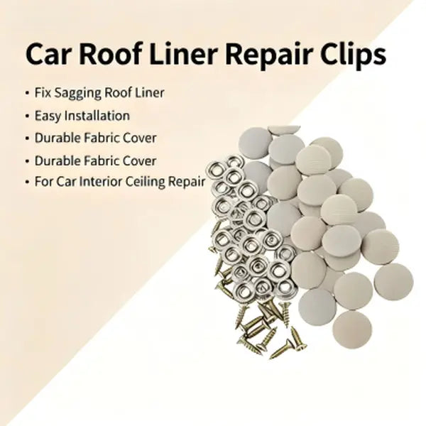 🔥 Holiday Celebration 70% OFF🔥50 Pack Car Roof Headliner Repair Buttons, Fabric Covered Retainer Screws, Auto Ceiling Liner Fixing Snap Fastener Clips