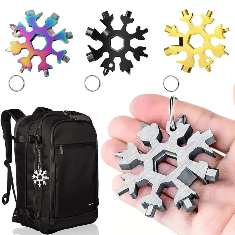 🎉 Holiday Celebration 70% OFF🎉18-in-1 Snowflake Multi Tool, Stainless Steel Wrench with Screwdriver & Bottle Opener