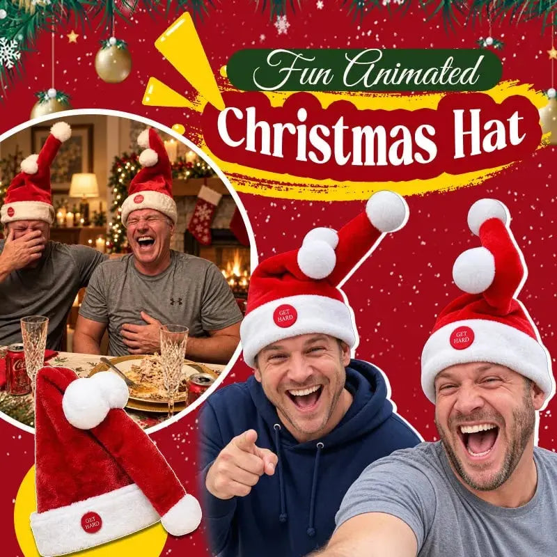 🔥 Holiday Celebration 70% OFF🔥Animated Naughty Santa Hat – Funny Christmas Party Hat with Moving Santa Ears