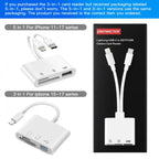 Portable MicroSD Card Reader - Dual Connector USB C & iPhone Connector, USB 3.0 Dual-Slot Memory Reader for iPhone/iPad Cameras, Supports SD/TF, Android Devices Compatible, 2-Way Sync & Tracking Camera Viewer