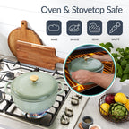 6-Piece Cast Iron Cookware Set, Dutch Oven, Skillet W/Lid, Grill Pan, Press