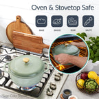 6-Piece Cast Iron Cookware Set, Dutch Oven, Skillet W/Lid, Grill Pan, Press
