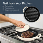 6-Piece Cast Iron Cookware Set, Dutch Oven, Skillet W/Lid, Grill Pan, Press