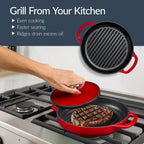 6-Piece Cast Iron Cookware Set, Dutch Oven, Skillet W/Lid, Grill Pan, Press