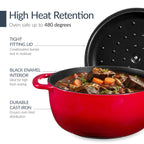 6-Piece Cast Iron Cookware Set, Dutch Oven, Skillet W/Lid, Grill Pan, Press