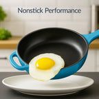 6-Piece Cast Iron Cookware Set, Dutch Oven, Skillet W/Lid, Grill Pan, Press