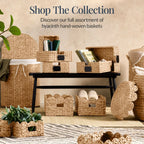 9x12 Scalloped Shelf Basket, Pantry Bins, 4 Pack