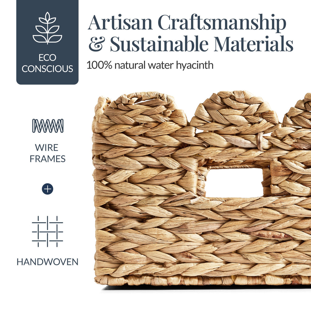 16x12 Scalloped Shelf Basket, Pantry Bins, 2 Pack