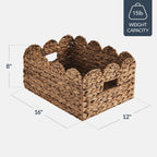 16x12 Scalloped Shelf Basket, Pantry Bins, 2 Pack