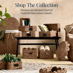 16x12 Scalloped Shelf Basket, Pantry Bins, 2 Pack