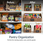 Water Hyacinth Pantry Storage Baskets, Wicker Baskets w/ Built-in Handles
