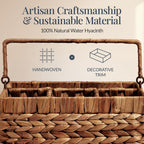 Handwoven Silverware Organizer w/ Handle, 4 Compartments