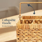 Handwoven Silverware Organizer w/ Handle, 5 Compartments