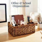Handwoven Silverware Organizer w/ Handle, 5 Compartments