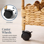 3-Tier Scalloped Rolling Nursery Caddy w/Wheels, Storage Utility Cart