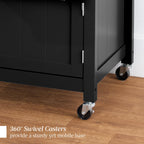 Rolling Kitchen Island Cart, Cabinet W/ Drawer, Sliding Tray, Outlet, Wheels