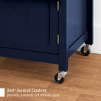 Rolling Kitchen Island Cart, Cabinet W/ Drawer, Sliding Tray, Outlet, Wheels