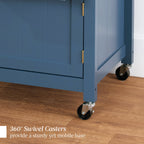 Rolling Kitchen Island Cart, Cabinet W/ Drawer, Sliding Tray, Outlet, Wheels