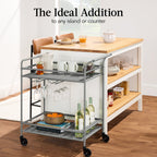 2-Tier Rolling Bar Cart Indoor/Outdoor w/ Shelves, Wine Rack, Locking Wheels