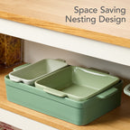 3-Piece Ceramic Casserole Dish Set W/Handles, Non-Stick for Baking & Serving