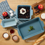 3-Piece Ceramic Casserole Dish Set W/Handles, Non-Stick for Baking & Serving