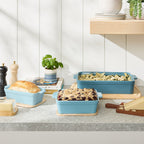 3-Piece Ceramic Casserole Dish Set W/Handles, Non-Stick for Baking & Serving