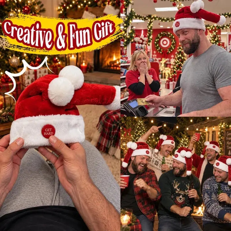 🔥 Holiday Celebration 70% OFF🔥Animated Naughty Santa Hat – Funny Christmas Party Hat with Moving Santa Ears