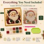 🎄Holiday Celebration 70% OFF🎄Frameless 3D Beaded Christmas Pearl Diamond Painting, Xmas Wreath Stocking Mosaic Art, Stress Relief DIY Home Wall Decoration