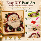 🎄Holiday Celebration 70% OFF🎄Frameless 3D Beaded Christmas Pearl Diamond Painting, Xmas Wreath Stocking Mosaic Art, Stress Relief DIY Home Wall Decoration