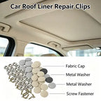 🔥 Holiday Celebration 70% OFF🔥50 Pack Car Roof Headliner Repair Buttons, Fabric Covered Retainer Screws, Auto Ceiling Liner Fixing Snap Fastener Clips