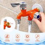 🔥Last Day 50% OFF -🔥Dual Outlet Washing Machine Plastic Faucet, 1 In 2 Out Water Plastic Tap, 3/4 Inch Universal Connector