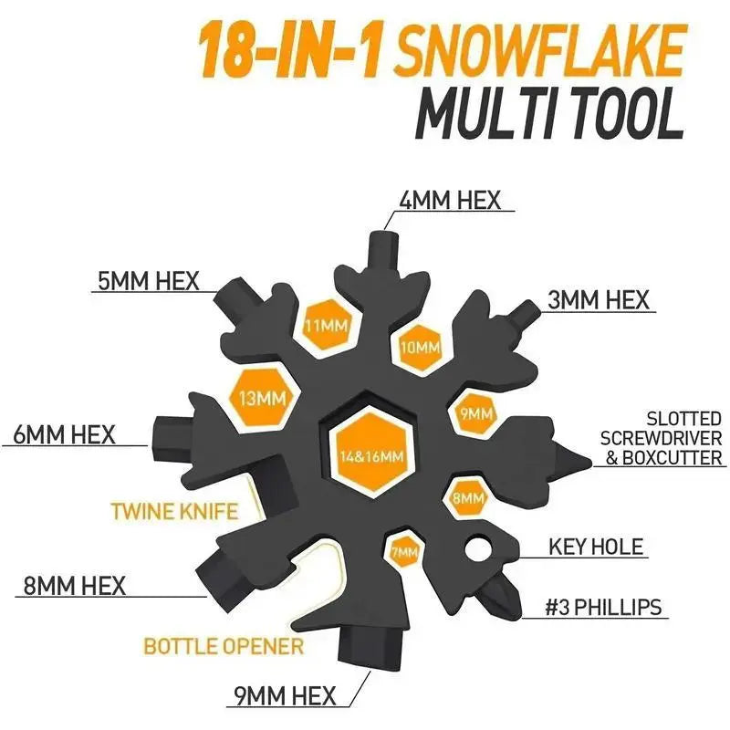 🎉 Holiday Celebration 70% OFF🎉18-in-1 Snowflake Multi Tool, Stainless Steel Wrench with Screwdriver & Bottle Opener