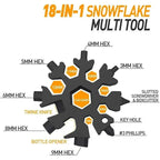 🎉 Holiday Celebration 70% OFF🎉18-in-1 Snowflake Multi Tool, Stainless Steel Wrench with Screwdriver & Bottle Opener