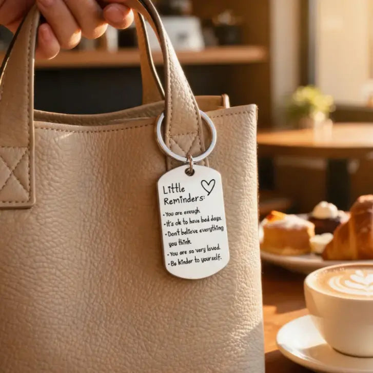 🔥Last Day 70% OFF -🔥Unisex Minimalist Slogan Keychain - Palm-Sized Polyester-Nylon Fabric Daily Carry Keyring