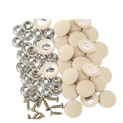 🔥 Holiday Celebration 70% OFF🔥50 Pack Car Roof Headliner Repair Buttons, Fabric Covered Retainer Screws, Auto Ceiling Liner Fixing Snap Fastener Clips